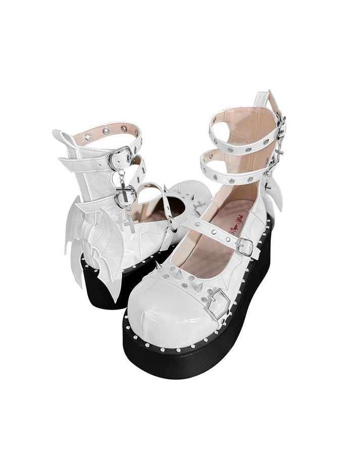 Studded Bat Wing Gothic Punk Platform Shoes