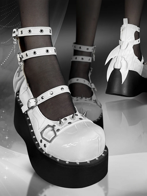 Studded Bat Wing Gothic Punk Platform Shoes