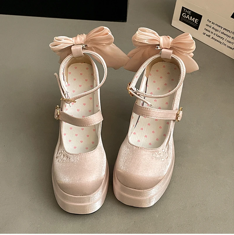 Platform Women Bow Lolita Pumps