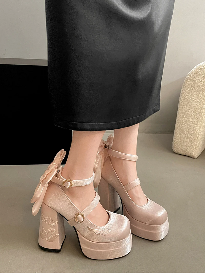Platform Women Bow Lolita Pumps