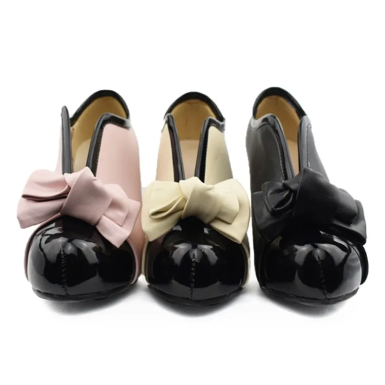 Fashion Bow Vintage Retro Style High Heels Shoes