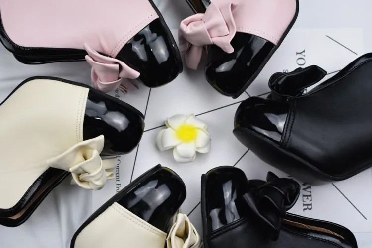 Fashion Bow Vintage Retro Style High Heels Shoes