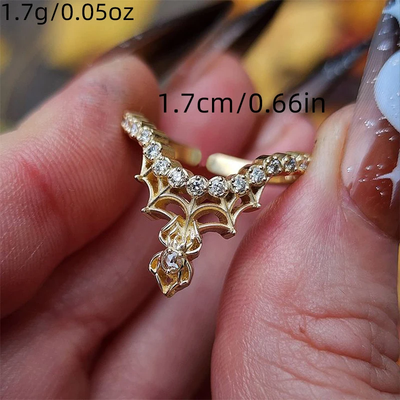 Gold Color Spider Witch Goth Ring