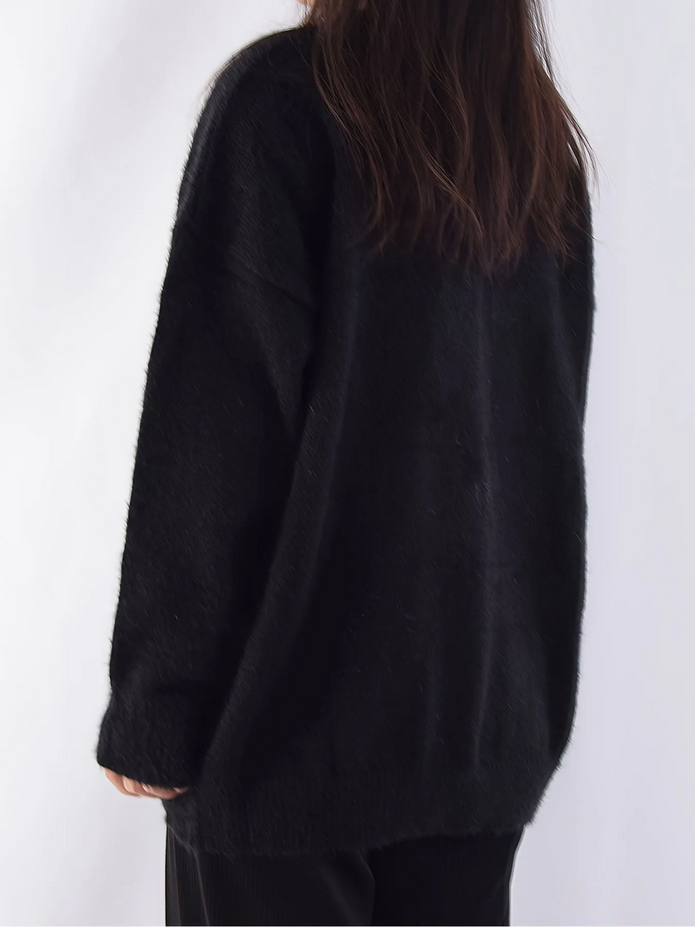 Gothic Black Cat Loose Sweater Top