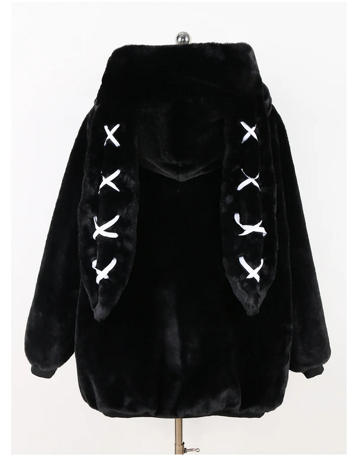 Autumn and Winter Kawaii Soft Thick Warm Faux Fur Coat