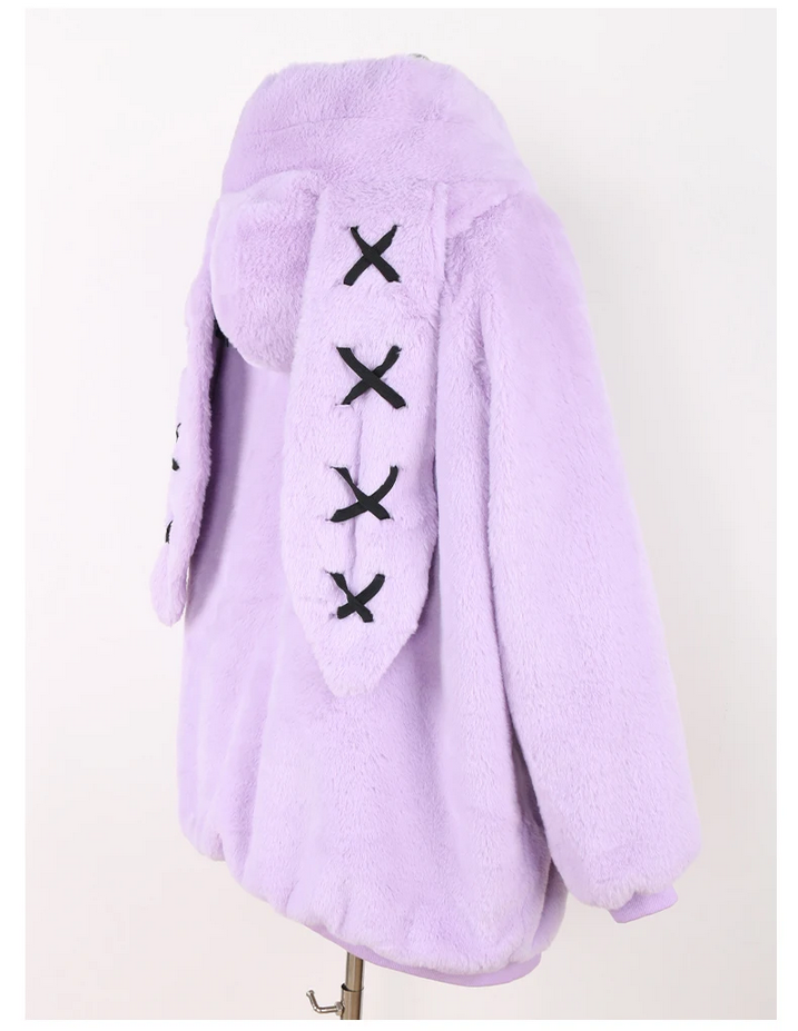 Autumn and Winter Kawaii Soft Thick Warm Faux Fur Coat