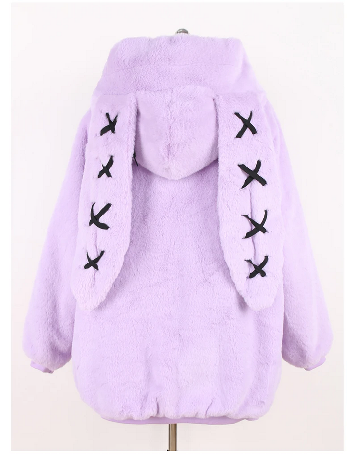 Autumn and Winter Kawaii Soft Thick Warm Faux Fur Coat