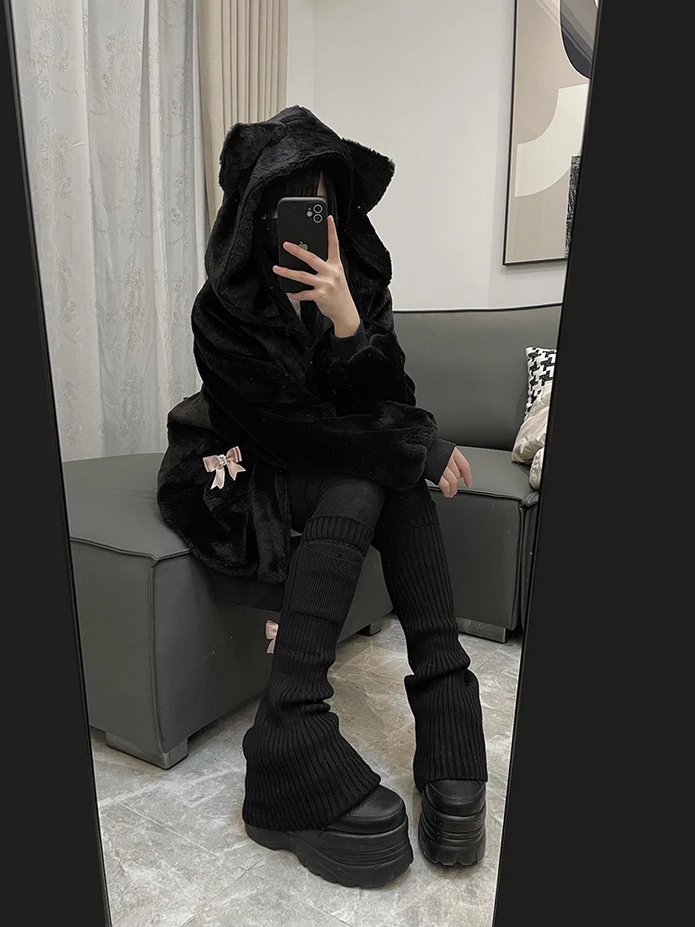 Autumn Winter Oversized Sweet  Kawaii Soft Coat Hoodie