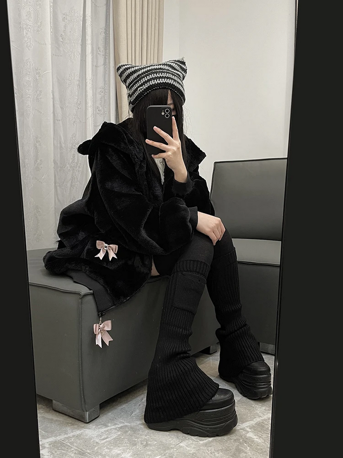 Autumn Winter Oversized Sweet  Kawaii Soft Coat Hoodie