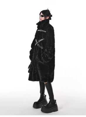 Stylish Loose Casual Soft Thick Black Women&#39;s Coat