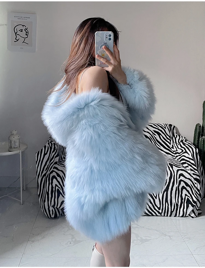 Chic Warm Soft Hooded Faux Fur Coat