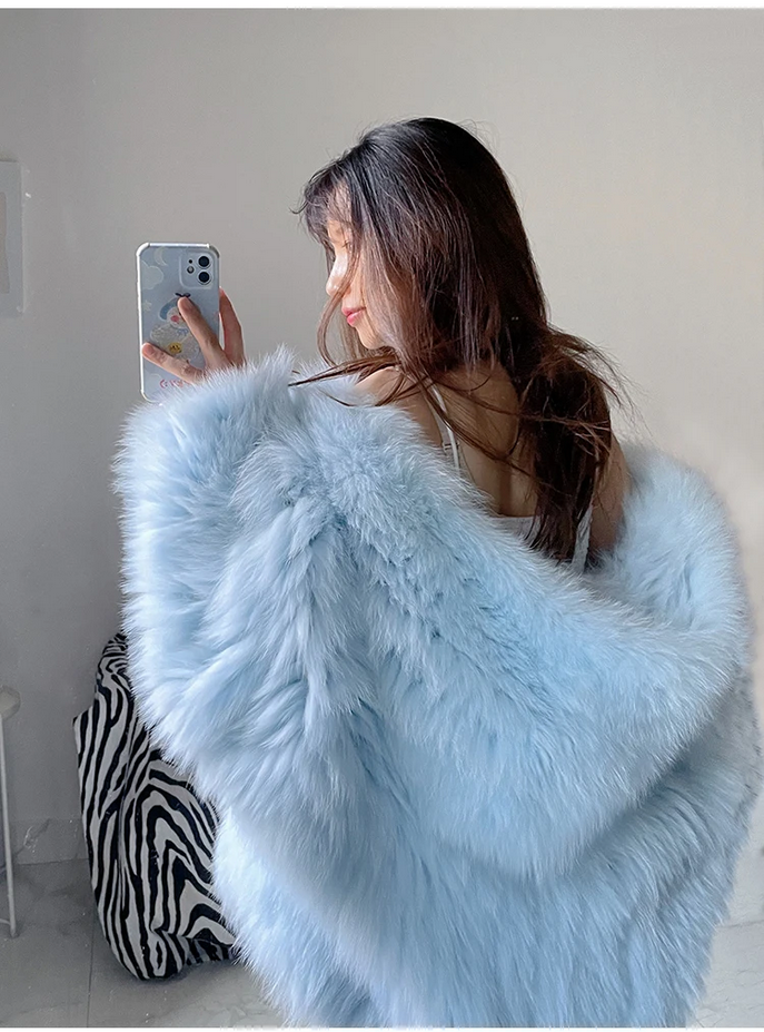 Chic Warm Soft Hooded Faux Fur Coat