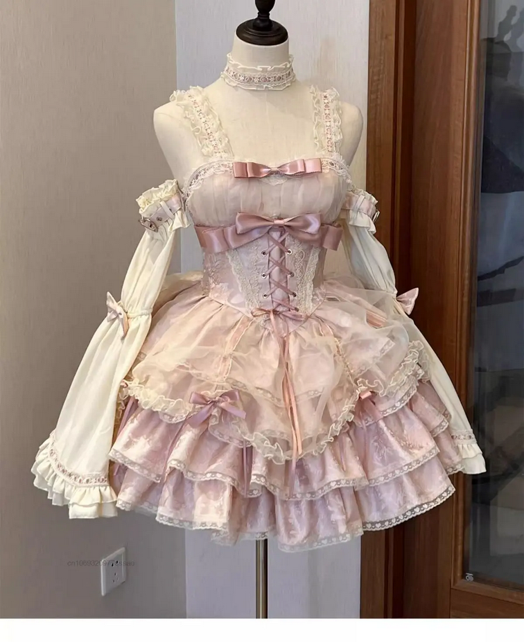 French Rose JSK Party Corset Elegant Ball Gown Dress