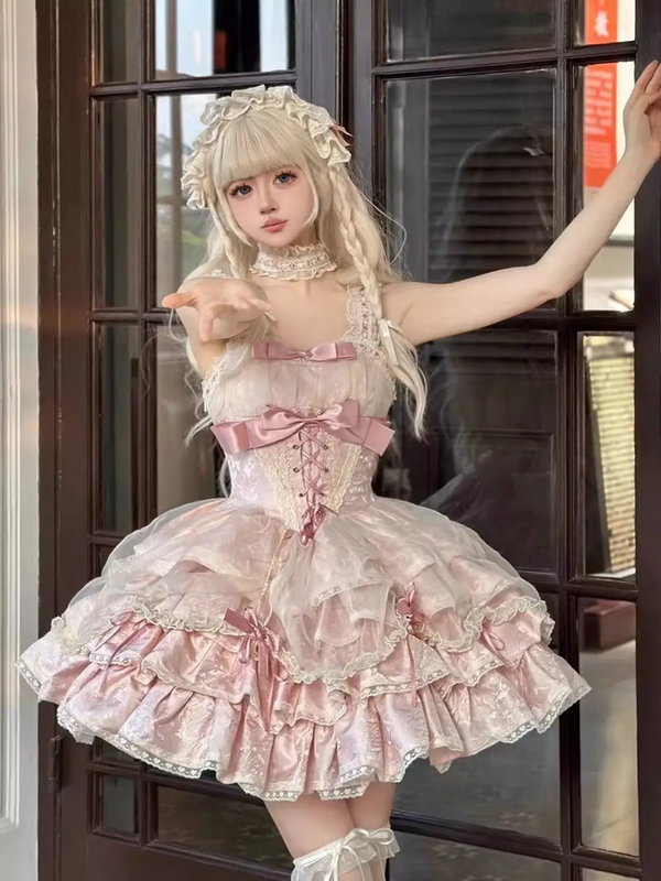 French Rose JSK Party Corset Elegant Ball Gown Dress