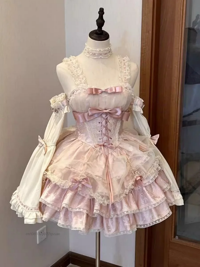 French Rose JSK Party Corset Elegant Ball Gown Dress