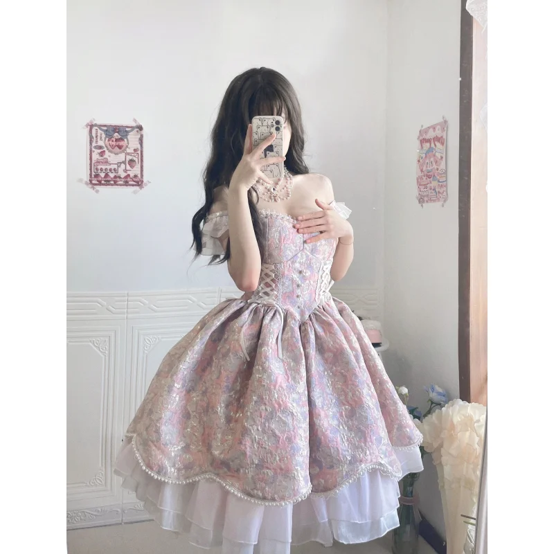 Elegant Lace Ruffle Victorian Vintage Lolita Dress