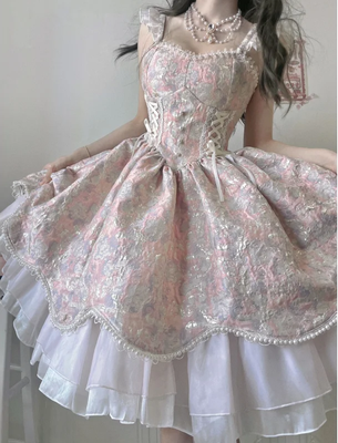 Elegant Lace Ruffle Victorian Vintage Lolita Dress