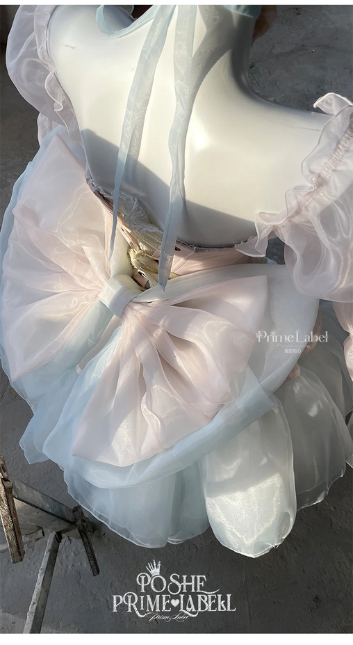 Sweet Bow Party Pink and Blue Kawaii Princess Dress