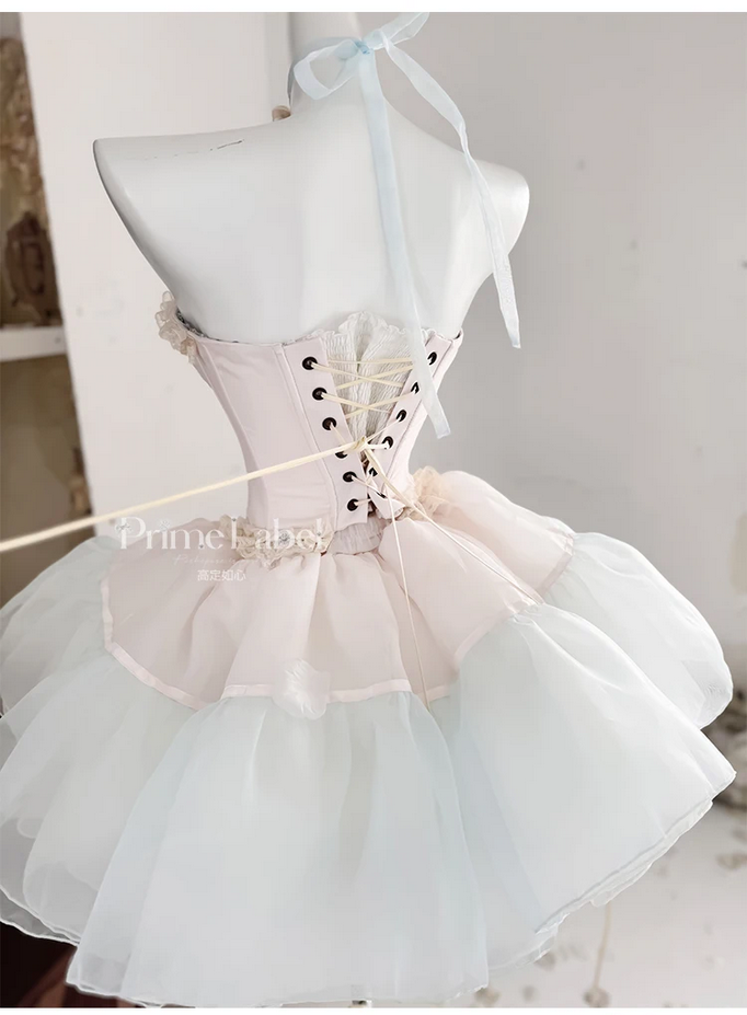 Sweet Bow Party Pink and Blue Kawaii Princess Dress