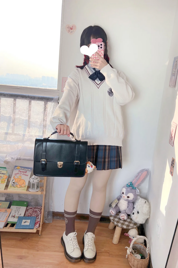 High-Quality Leather Lolita JK Backpack Student Bag