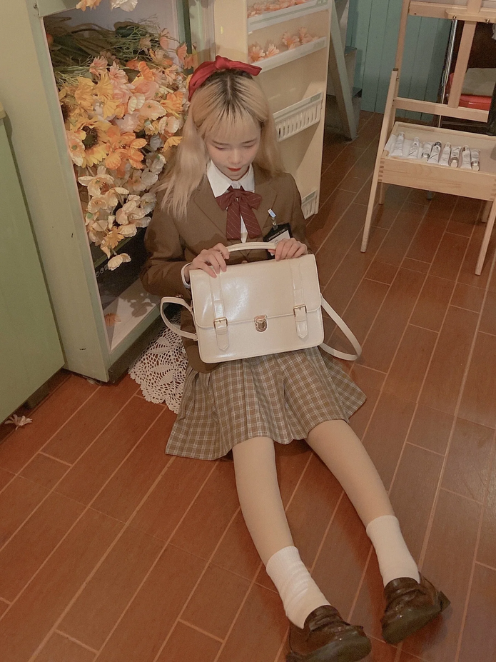 High-Quality Leather Lolita JK Backpack Student Bag