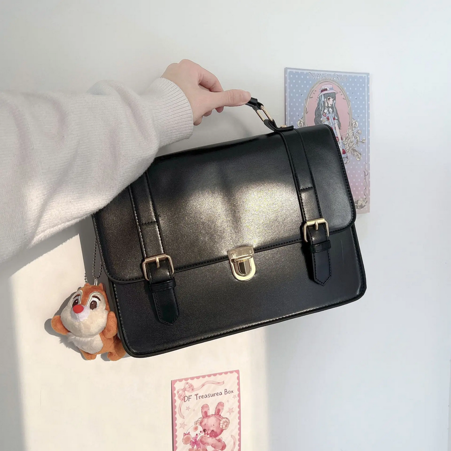 High-Quality Leather Lolita JK Backpack Student Bag