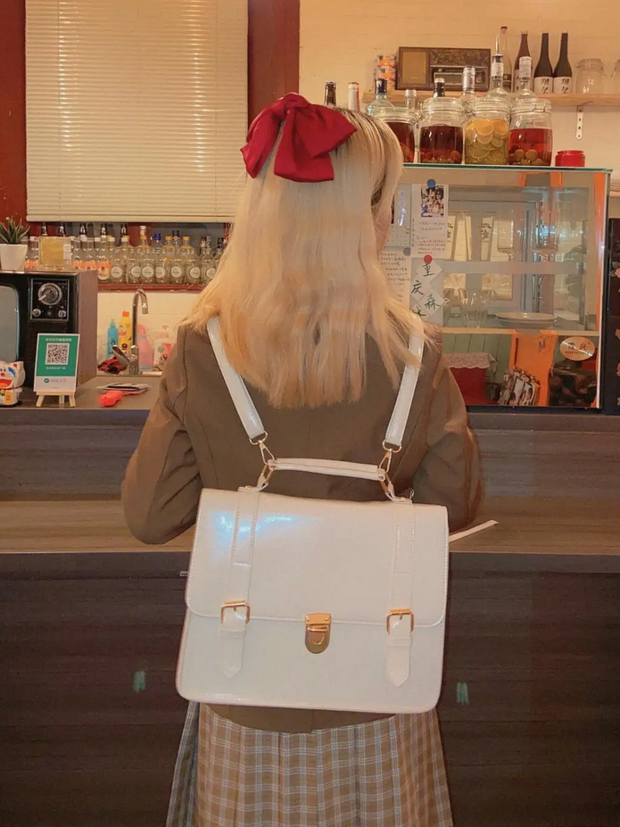 High-Quality Leather Lolita JK Backpack Student Bag