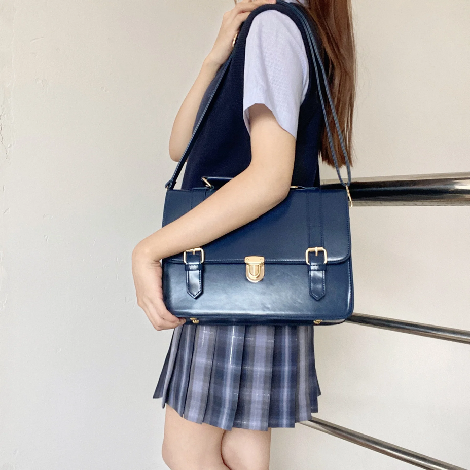 High-Quality Leather Lolita JK Backpack Student Bag