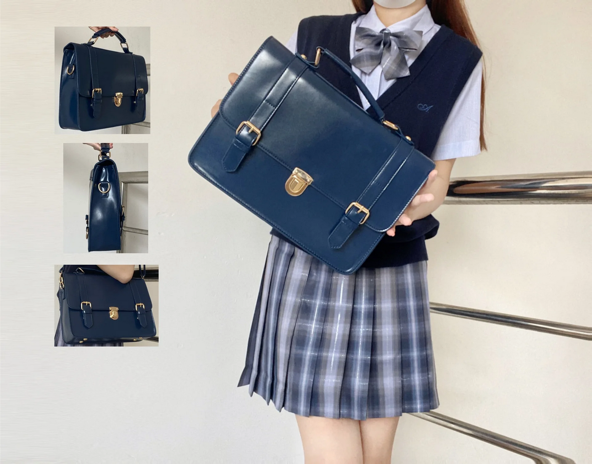 High-Quality Leather Lolita JK Backpack Student Bag