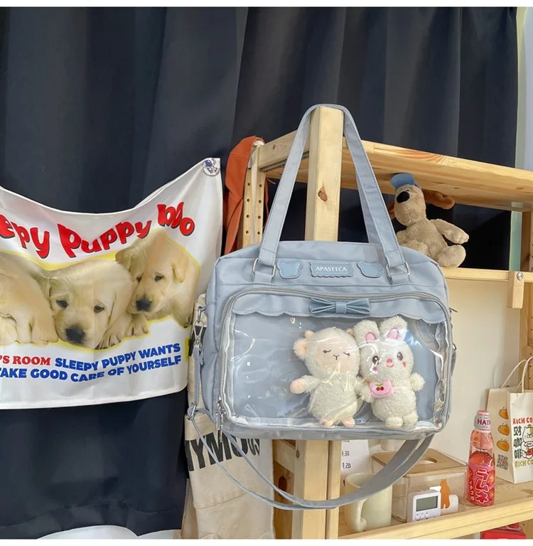 Japanese Cute Transparent Canvas Ita bag