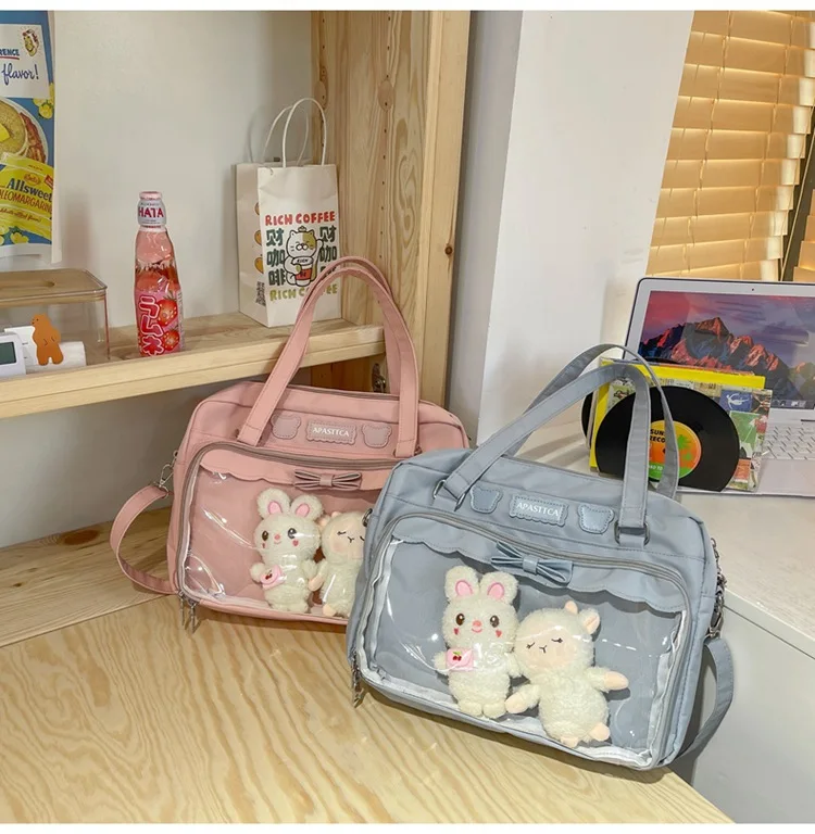 Japanese Cute Transparent Canvas Ita bag