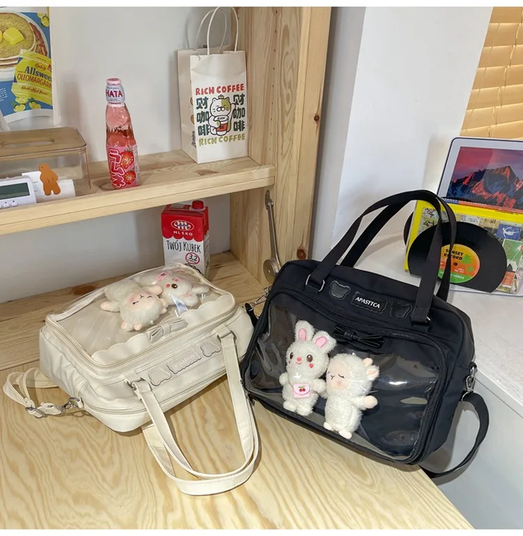 Japanese Cute Transparent Canvas Ita bag