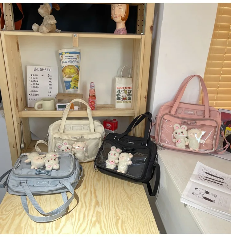 Japanese Cute Transparent Canvas Ita bag