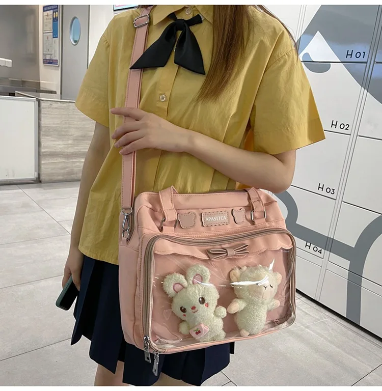 Japanese Cute Transparent Canvas Ita bag