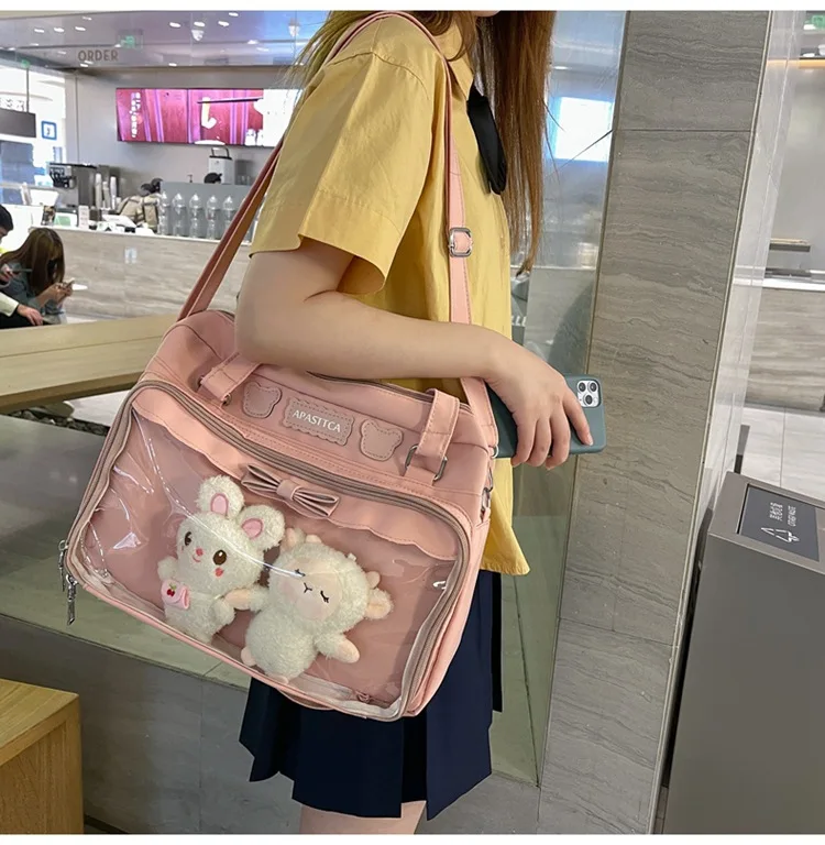 Japanese Cute Transparent Canvas Ita bag