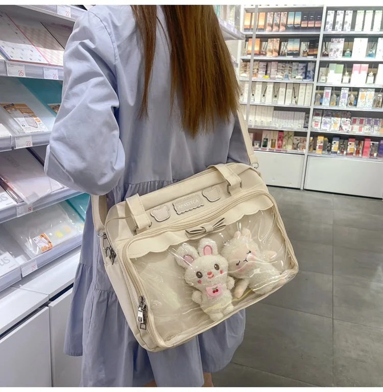 Japanese Cute Transparent Canvas Ita bag