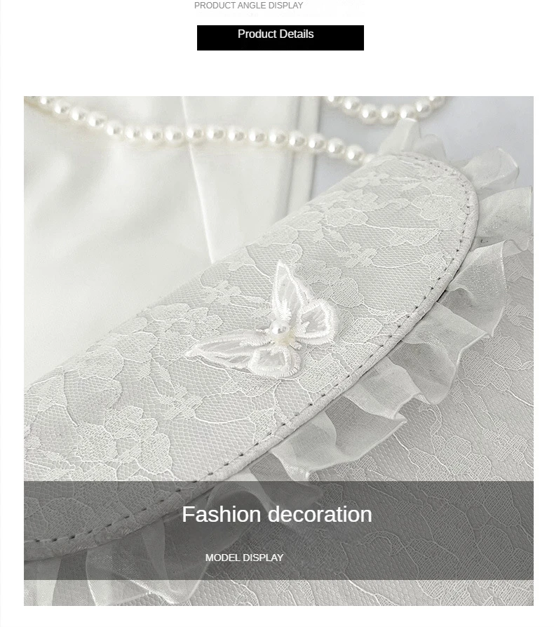 Vintage Lace Pearl Chain Shoulder Bag