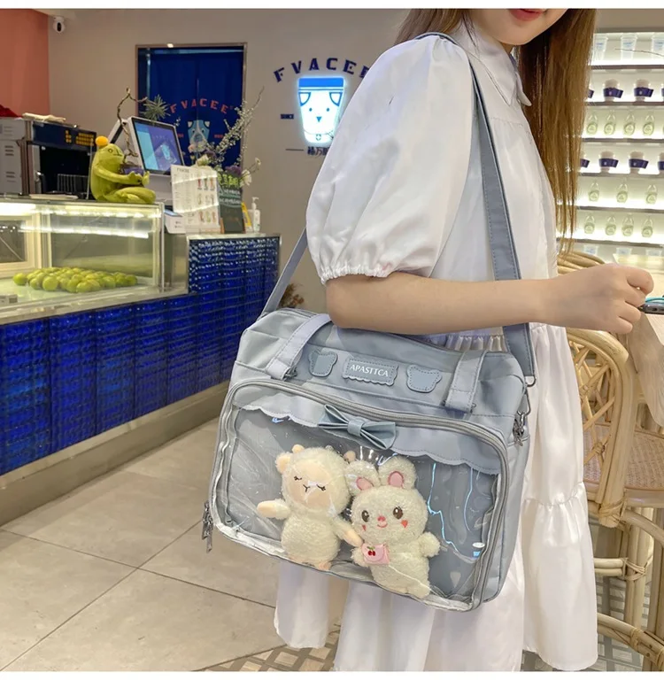 Japanese Cute Transparent Canvas Ita bag