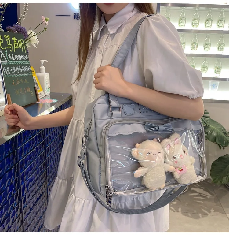 Japanese Cute Transparent Canvas Ita bag