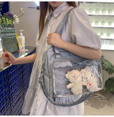 Japanese Cute Transparent Canvas Ita bag