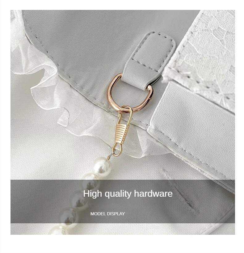 Vintage Lace Pearl Chain Shoulder Bag