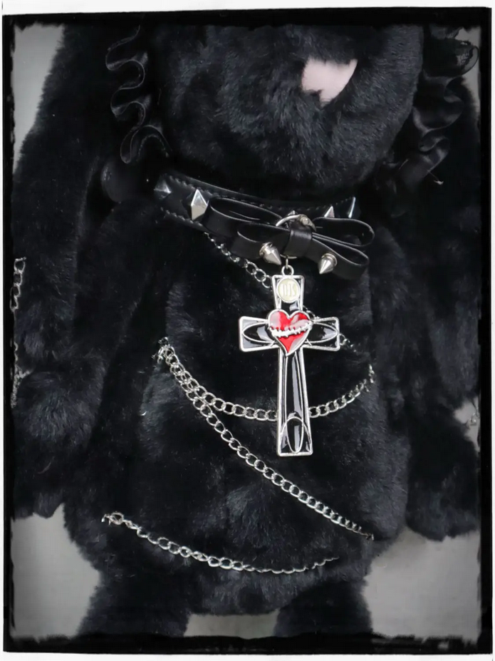 Gothic Kawaii Black Bunny Plush Shoulder Bag