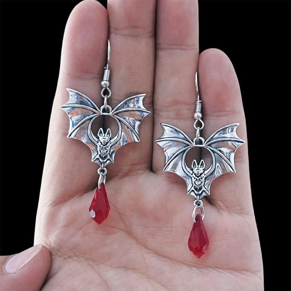 Gothic Vampire Bat Earrings