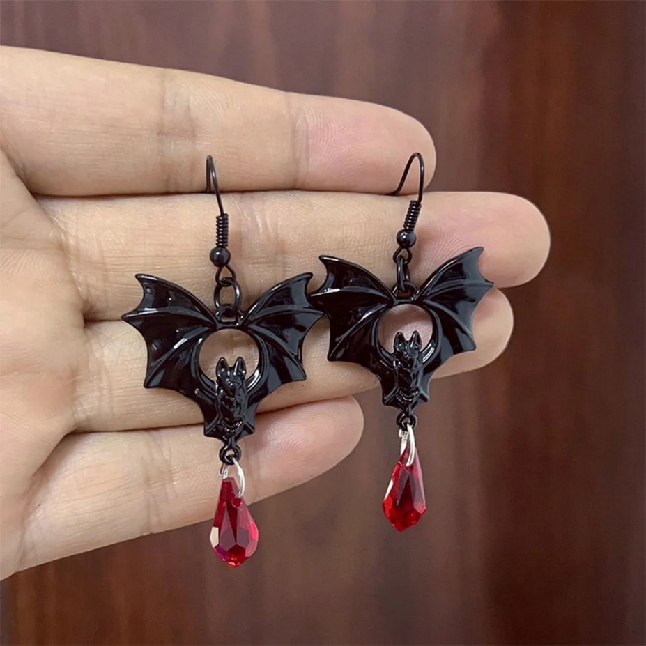 Gothic Vampire Bat Earrings