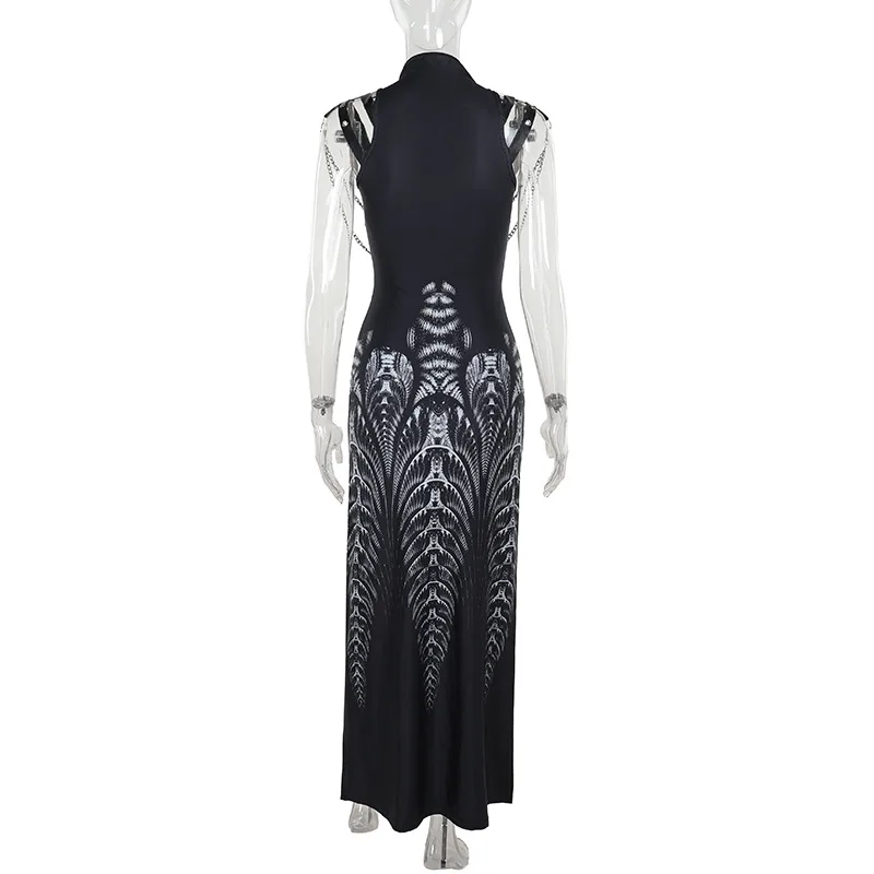 Sleeveless Bodycon Goth Cyber Punk Dress