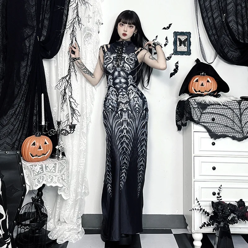 Sleeveless Bodycon Goth Cyber Punk Dress