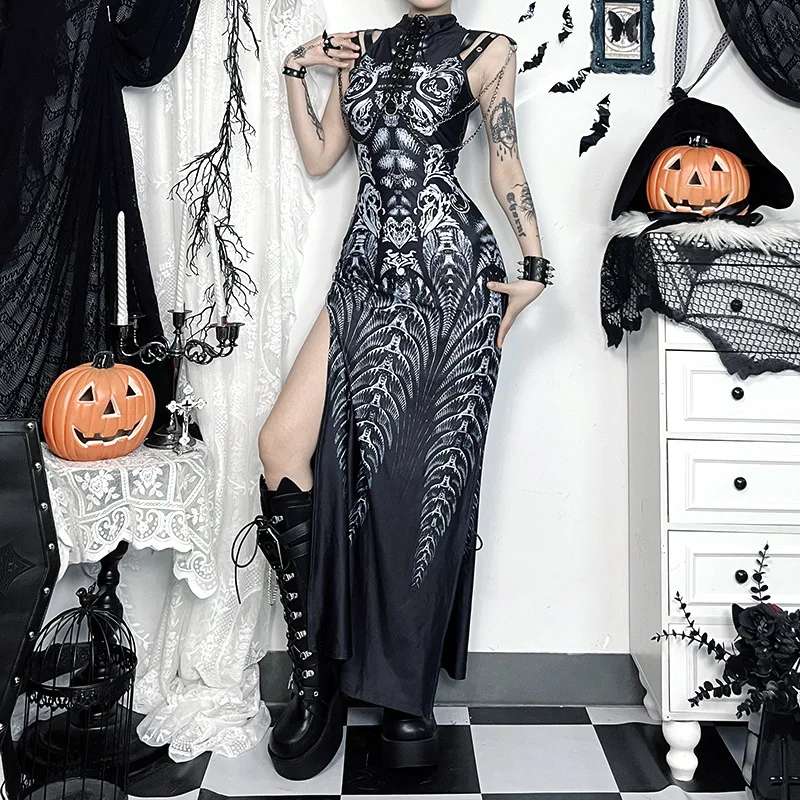 Sleeveless Bodycon Goth Cyber Punk Dress
