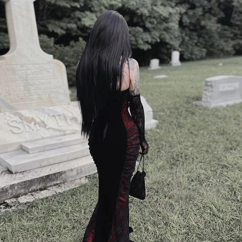 Sexy Slim Fit Gothic Lace Mermaid Dress