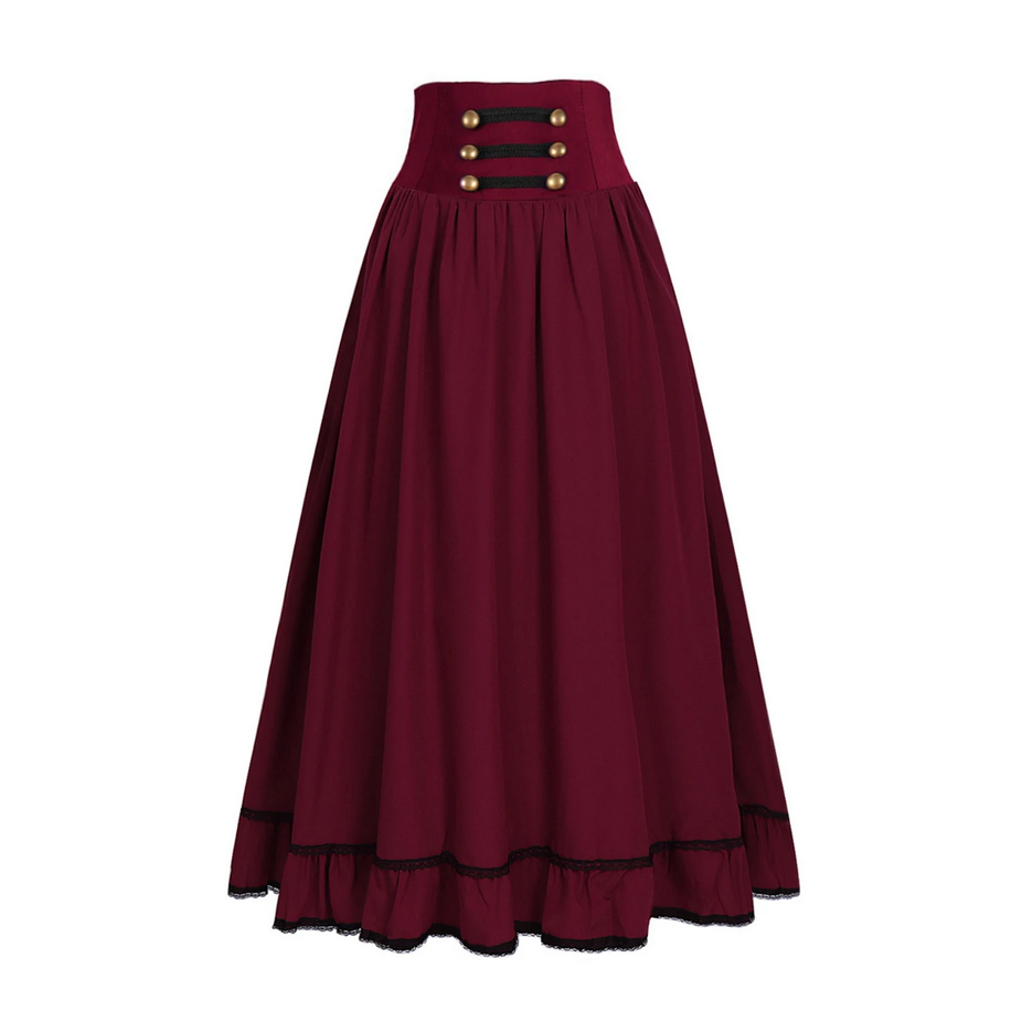 High Waist Victorian Maxi Skirt