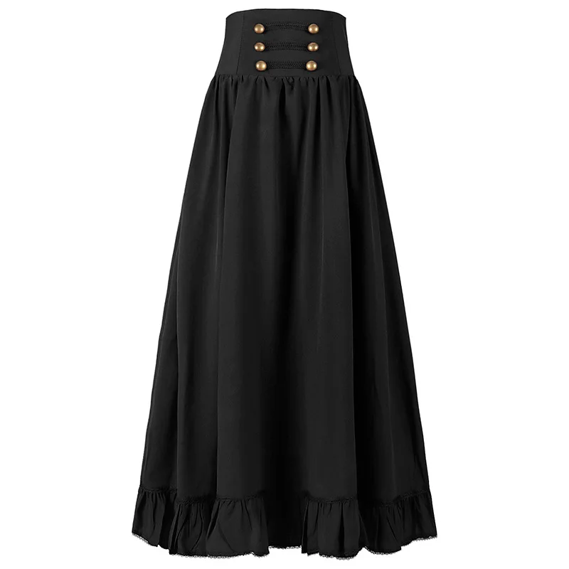 High Waist Victorian Maxi Skirt